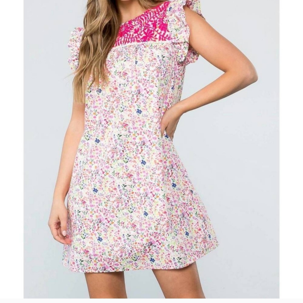 THML Floral Pink and White Dress - Picture 2 of 6